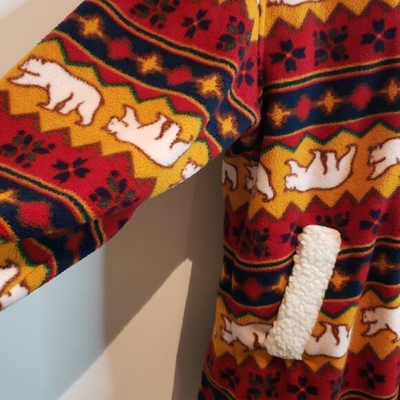 STANFORD Coat Lightweight fleece with Sherpa hoodie 2 front  pockets Size ta - Picture 5 of 11